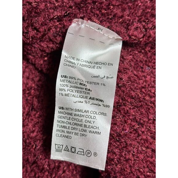 Chico's Knit Sweater Womens Size 3 US XL Burgundy Long Sleeve V-Neck Sequin - Picture 5 of 7